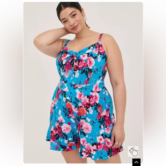 Torrid Challis Tie-Front Romper - Picture 1 of 11